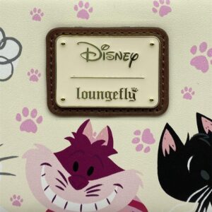 Loungefly Disney Aristocats Alice in Wonderland Cats Zip Around Wallet Womens Cat Pawprint Faux Leather