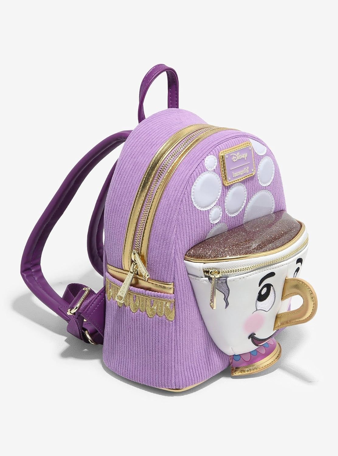Loungefly Disney Beauty and the Beast Chip Figural Corduroy Mini Backpack — BoxLunch Exclusive - Image 2