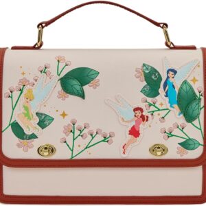 Loungefly Disney: Fairies - Faith, Trust, and Pixie Dust - Crossbody Bag with Gold Embroidery - Collectible Bags
