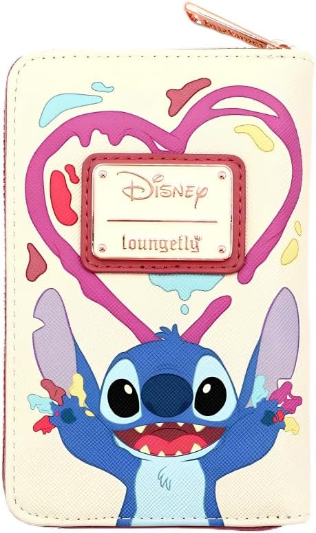 Loungefly Disney Lilo and Stitch Chef Angel Cake Zip Around Wallet Womens Stitch Sprinkles Hearts