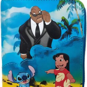 Loungefly Disney Lilo and Stitch Cobra Bubbles Beach Scene Zip Around Wallet