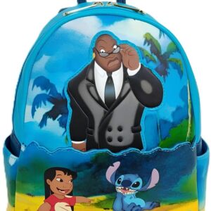 Loungefly Disney Lilo and Stitch Mini Backpack Cobra Bubbles Beach Scene Double Strap Shoulder Bag Purse