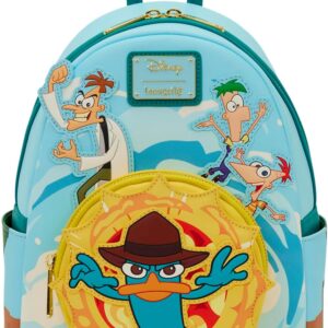 Loungefly Disney: Phineas and Ferb - Embroidered Characters Light-Up Mini Backpack - Gift for Kids & Adults – Collectible Bags