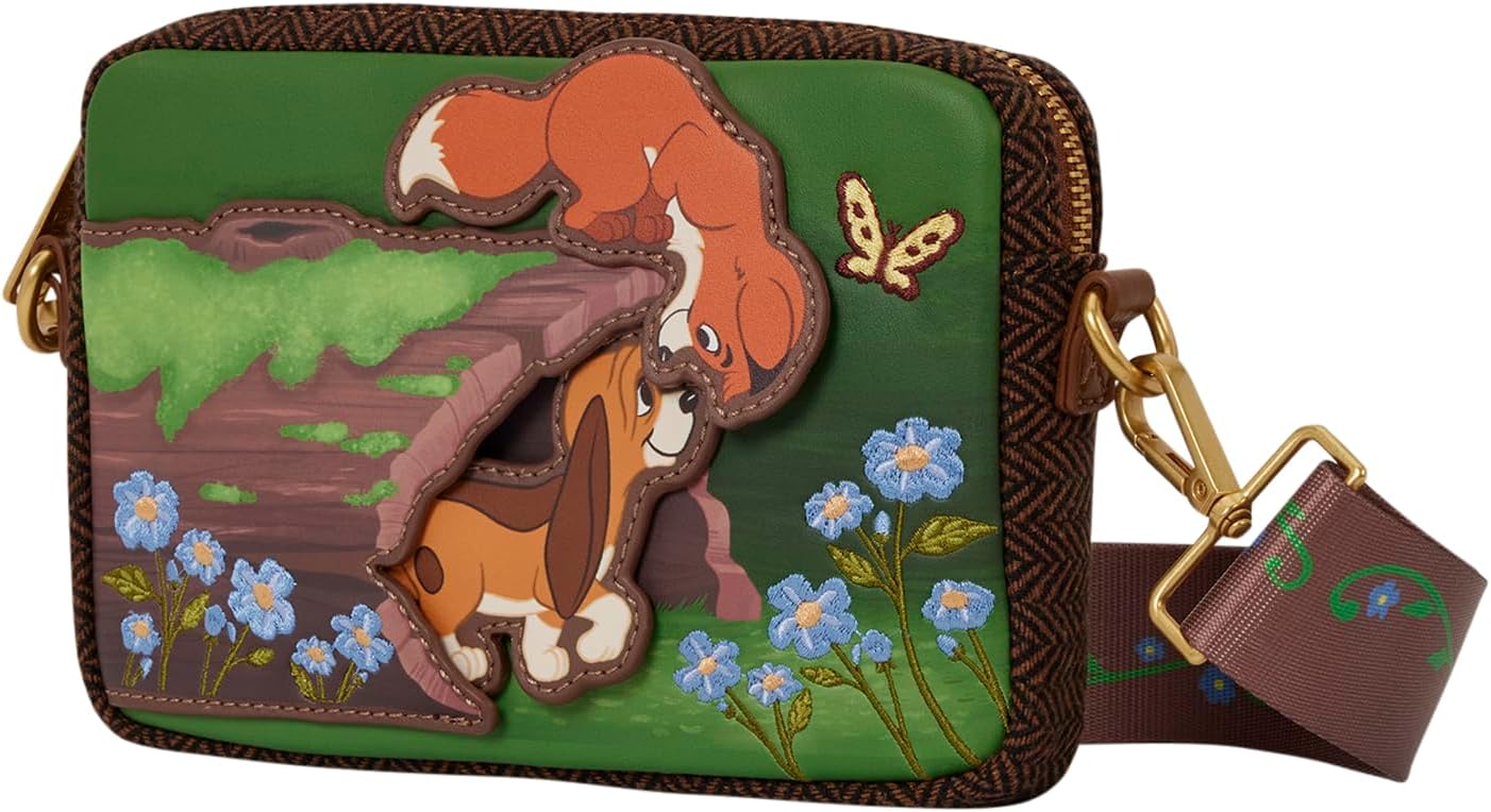 Loungefly Disney: The Fox and the Hound - Tod & Copper - Tote Crossbody Bag - Detachable Coin Bag with Charm - Collectible Bags - Image 2