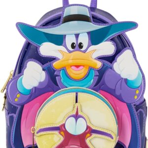 Loungefly Disney: Darkwing Duck - Glow-in-the-Dark - Mini Backpack with Enamel Zipper Charm - Exclusive in-House Artwork - Collectible Bags