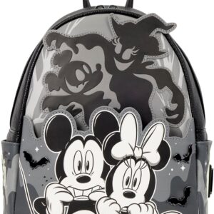 Loungefly Disney: Mickey & Minnie - Ghost - Light-Up and Glow-in-the-Dark - Mini Backpack - Collectible Bags