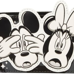 Loungefly Disney: Mickey & Minnie - Ghost - Zip-Around Card Holder with 4 Card Slots - Collectible Wallets