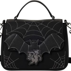 Loungefly Disney: Mickey & Minnie - Spiderwebs and Bats - Crossbody Bag with Metal Charm - Collectible Bags