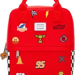 Loungefly Disney Pixar Cars Lightning McQueen Embroidered Patches Canvas Mini Backpack - BoxLunch Exclusive RED NONE
