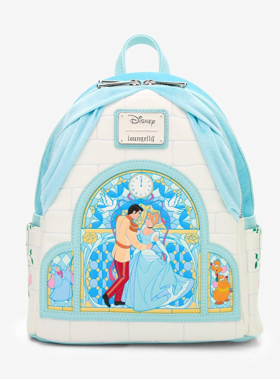 Loungefly Disney Cinderella Stained Glass Portrait Mini Backpack - BoxLunch Exclusive BLUE NONE