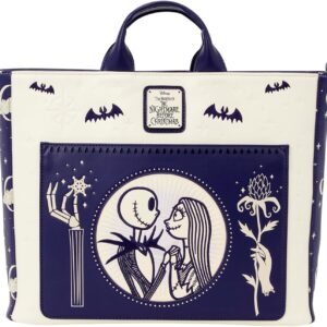 Loungefly Disney: Nightmare Before Christmas - Jack and Sally - Night Sky - Convertible Backpack & Tote Bag - Collectible Bags